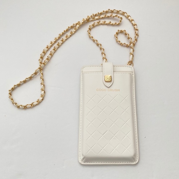 CHANEL Limited Edition Coco White Crossbody/Phone Case/Card holder NEW FREE gift - Picture 5 of 12
